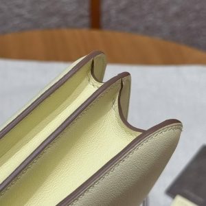Hermes Constance 19 CM Bag Handmade In Swift Calfskin Leather Silver Hardware i8 Jaune Milton - Image 7