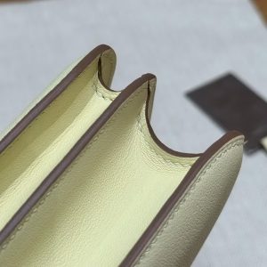 Hermes Constance 19 CM Bag Handmade In Swift Calfskin Leather Silver Hardware i8 Jaune Milton - Image 6