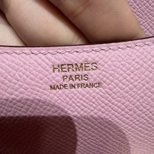 Hermes Constance 19 CM Bag Handmade In Epsom Calfskin Leather Gold Hardware X9 Mauve - Image 15