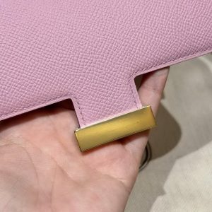Hermes Constance 19 CM Bag Handmade In Epsom Calfskin Leather Gold Hardware X9 Mauve - Image 7