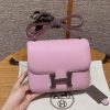 Hermes Constance 19 CM BagHandmade In Swift Calfskin Leather Silver Hardware X9 Mauve