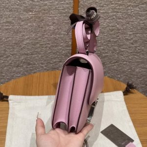 Hermes Constance 19 CM BagHandmade In Swift Calfskin Leather Silver Hardware X9 Mauve - Image 8
