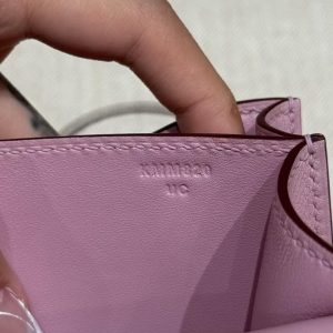 Hermes Constance 19 CM BagHandmade In Swift Calfskin Leather Silver Hardware X9 Mauve - Image 5