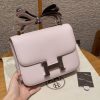 Hermes Constance 24 CM Bag Handmade In Epsom Calfskin Leather Silver Hardware 09 Mauve Pale