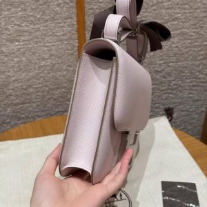 Hermes Constance 24 CM Bag Handmade In Epsom Calfskin Leather Silver Hardware 09 Mauve Pale - Image 18