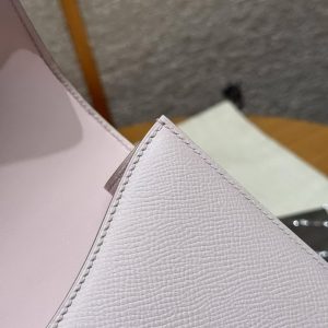 Hermes Constance 24 CM Bag Handmade In Epsom Calfskin Leather Silver Hardware 09 Mauve Pale - Image 7