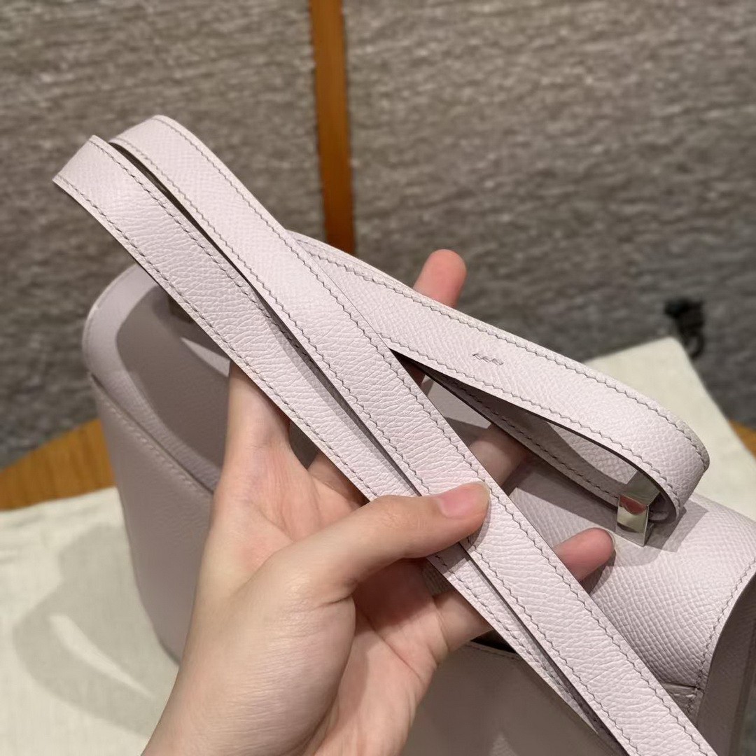 Hermes Constance 24 CM Bag Handmade In Epsom Calfskin Leather Silver Hardware 09 Mauve Pale - Image 3