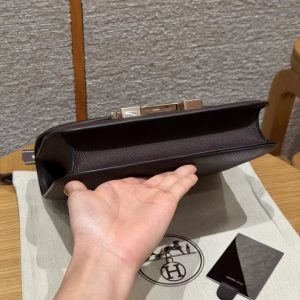 Hermes Constance 24 CM Bag Handmade In Epsom Calfskin Leather Rose Gold Hardware 0G Rouge Seller - Image 15