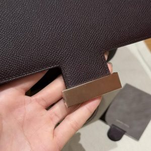 Hermes Constance 24 CM Bag Handmade In Epsom Calfskin Leather Rose Gold Hardware 0G Rouge Seller - Image 5