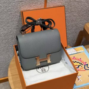 Hermes Constance 24 CM Bag Handmade In Epsom Calfskin Leather Rose Gold Hardware 0L Girs Meyer - Image 9