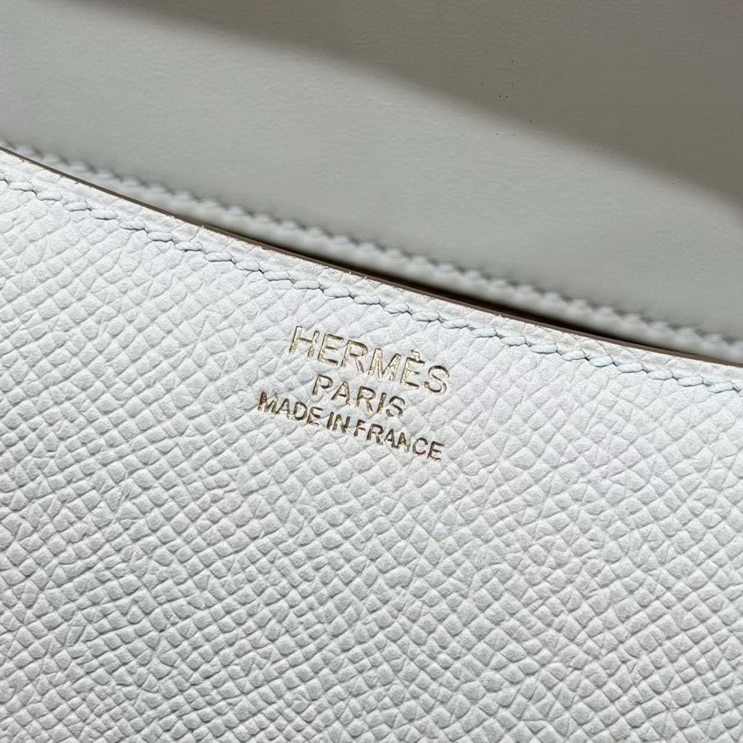 Hermes Constance 24 CM Bag Handmade In Epsom Calfskin Leather Gold Hardware 10 Craie - Image 16