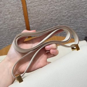 Hermes Constance 24 CM Bag Handmade In Epsom Calfskin Leather Gold Hardware 10 Craie - Image 5