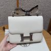 Hermes Constance 24 CM Bag Handmade In Epsom Calfskin Leather Silver Hardware 10 Craie