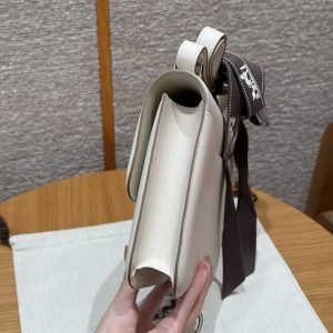 Hermes Constance 24 CM Bag Handmade In Epsom Calfskin Leather Silver Hardware 10 Craie - Image 16