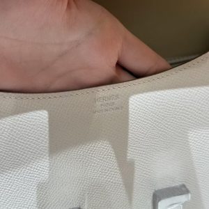 Hermes Constance 24 CM Bag Handmade In Epsom Calfskin Leather Silver Hardware 10 Craie - Image 13