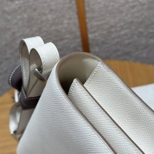 Hermes Constance 24 CM Bag Handmade In Epsom Calfskin Leather Silver Hardware 10 Craie - Image 7