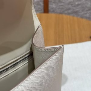 Hermes Constance 24 CM Bag Handmade In Epsom Calfskin Leather Silver Hardware 10 Craie - Image 5