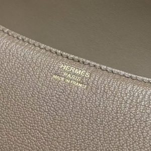 Hermes Constance 24 CM Bag Handmade In Chèvre Calfskin Leather Gold Hardware 18 Etoupe - Image 15