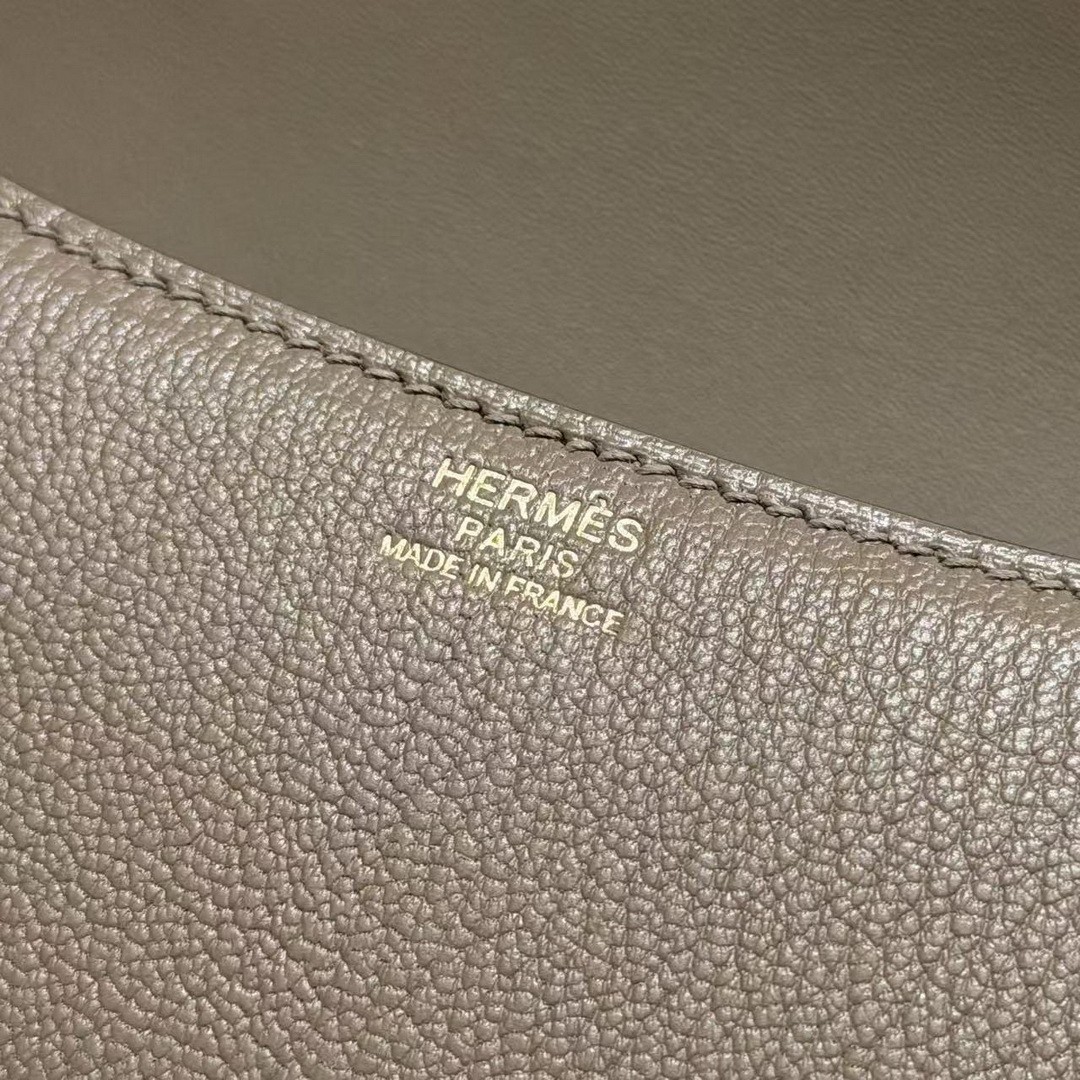 Hermes Constance 24 CM Bag Handmade In Chèvre Calfskin Leather Gold Hardware 18 Etoupe - Image 15