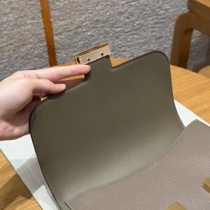 Hermes Constance 24 CM Bag Handmade In Chèvre Calfskin Leather Gold Hardware 18 Etoupe - Image 12