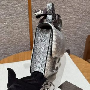 Hermes Constance 24 CM Bag Handmade In Lizard Leather from South Africa Silver Hardware 1B Ombre - Image 18