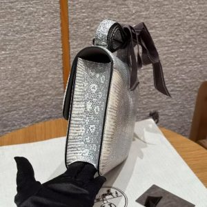 Hermes Constance 24 CM Bag Handmade In Lizard Leather from South Africa Silver Hardware 1B Ombre - Image 17