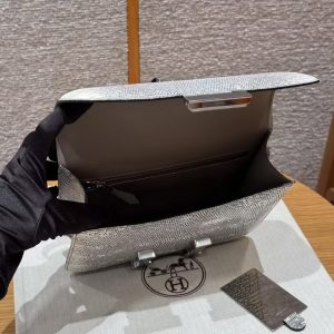Hermes Constance 24 CM Bag Handmade In Lizard Leather from South Africa Silver Hardware 1B Ombre - Image 15
