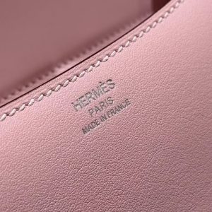 Hermes Constance 24 CM Bag Handmade In Swift Calfskin Leather Silver Hardware 3q Rose Sakura - Image 14