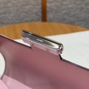 Hermes Constance 24 CM Bag Handmade In Swift Calfskin Leather Silver Hardware 3q Rose Sakura - Image 13