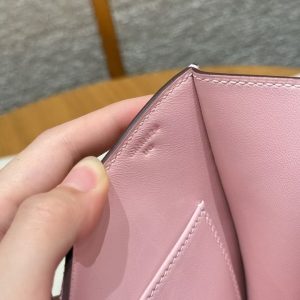 Hermes Constance 24 CM Bag Handmade In Swift Calfskin Leather Silver Hardware 3q Rose Sakura - Image 12