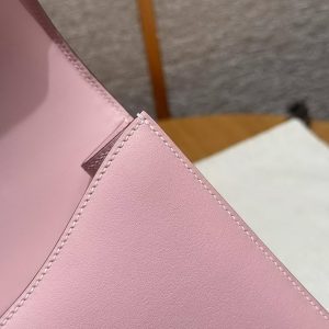 Hermes Constance 24 CM Bag Handmade In Swift Calfskin Leather Silver Hardware 3q Rose Sakura - Image 7