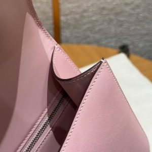 Hermes Constance 24 CM Bag Handmade In Swift Calfskin Leather Silver Hardware 3q Rose Sakura - Image 6