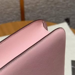 Hermes Constance 24 CM Bag Handmade In Swift Calfskin Leather Silver Hardware 3q Rose Sakura - Image 5