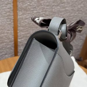 Hermes Constance 24 CM Bag Handmade In Epsom Calfskin Leather Silver Hardware 4Z Gris Mouette - Image 12