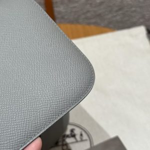 Hermes Constance 24 CM Bag Handmade In Epsom Calfskin Leather Silver Hardware 4Z Gris Mouette - Image 10
