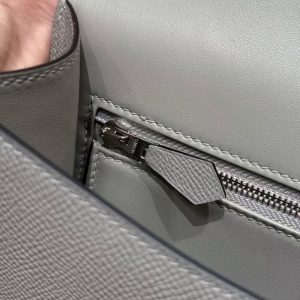 Hermes Constance 24 CM Bag Handmade In Epsom Calfskin Leather Silver Hardware 4Z Gris Mouette - Image 7