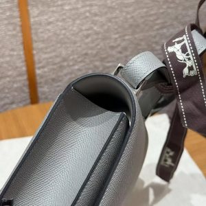 Hermes Constance 24 CM Bag Handmade In Epsom Calfskin Leather Silver Hardware 4Z Gris Mouette - Image 5