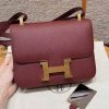 Hermes Constance 24 CM Bag Handmade In Epsom Calfskin Leather Gold Hardware 55 Rouge H