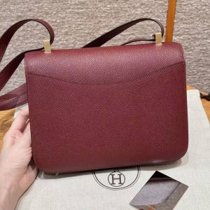 Alternative view of Hermes Constance 24 CM Bag Handmade In Epsom Calfskin Leather Gold Hardware 55 Rouge H