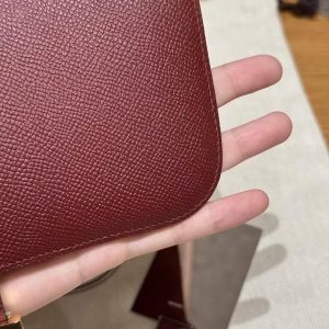 Hermes Constance 24 CM Bag Handmade In Epsom Calfskin Leather Gold Hardware 55 Rouge H - Image 10