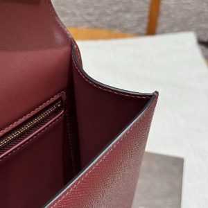 Hermes Constance 24 CM Bag Handmade In Epsom Calfskin Leather Gold Hardware 55 Rouge H - Image 5