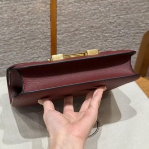 Hermes Constance 24 CM Bag Handmade In Epsom Calfskin Leather Gold Hardware 57 Bordeaux - Image 16