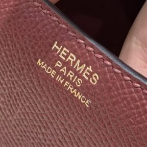 Hermes Constance 24 CM Bag Handmade In Epsom Calfskin Leather Gold Hardware 57 Bordeaux - Image 14