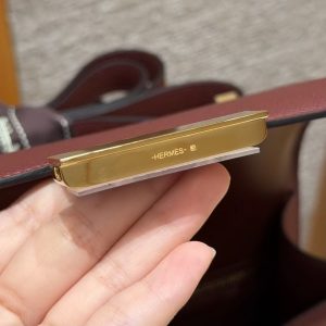 Hermes Constance 24 CM Bag Handmade In Epsom Calfskin Leather Gold Hardware 57 Bordeaux - Image 13