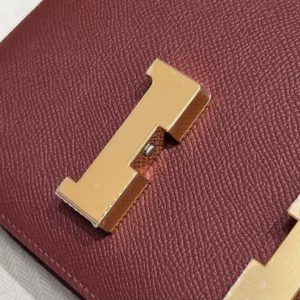Hermes Constance 24 CM Bag Handmade In Epsom Calfskin Leather Gold Hardware 57 Bordeaux - Image 8