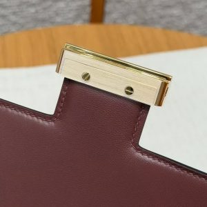 Hermes Constance 24 CM Bag Handmade In Epsom Calfskin Leather Gold Hardware 57 Bordeaux - Image 7