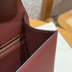 Hermes Constance 24 CM Bag Handmade In Epsom Calfskin Leather Gold Hardware 57 Bordeaux - Image 6