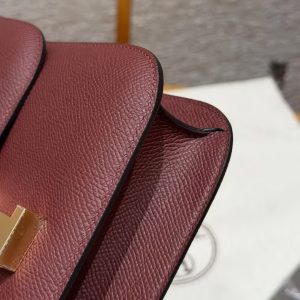 Hermes Constance 24 CM Bag Handmade In Epsom Calfskin Leather Gold Hardware 57 Bordeaux - Image 3