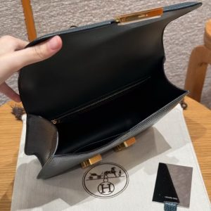 Hermes Constance 24 CM Bag Handmade In Lizard Leather from South Africa Gold Hardware 60 Vert Cypress - Image 6