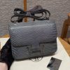 Hermes Constance 24 CM Bag Handmade In Lizard Leather from South Africa Silver Hardware 84 Gris Fonce
